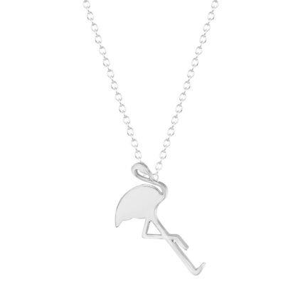Collar flamingo plata
