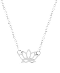Collar flor lotus plata