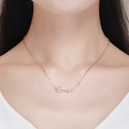 collar palabra love chapado or