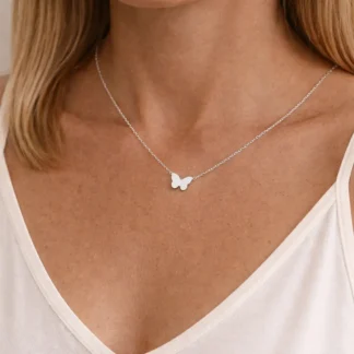 Collar mariposa plata