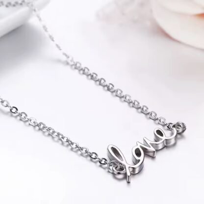 collar palabra love plata