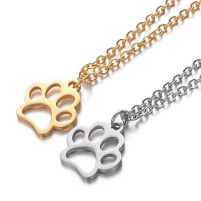 collar con colgante pata huella de perro