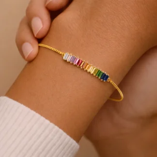 pulsera con cristales de colores mujer