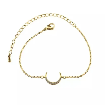 pulsera media luna con circonitas blancas