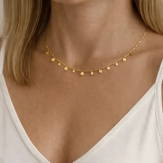 collar colgantes gotas doradas