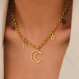 collar tendencia con colgante luna