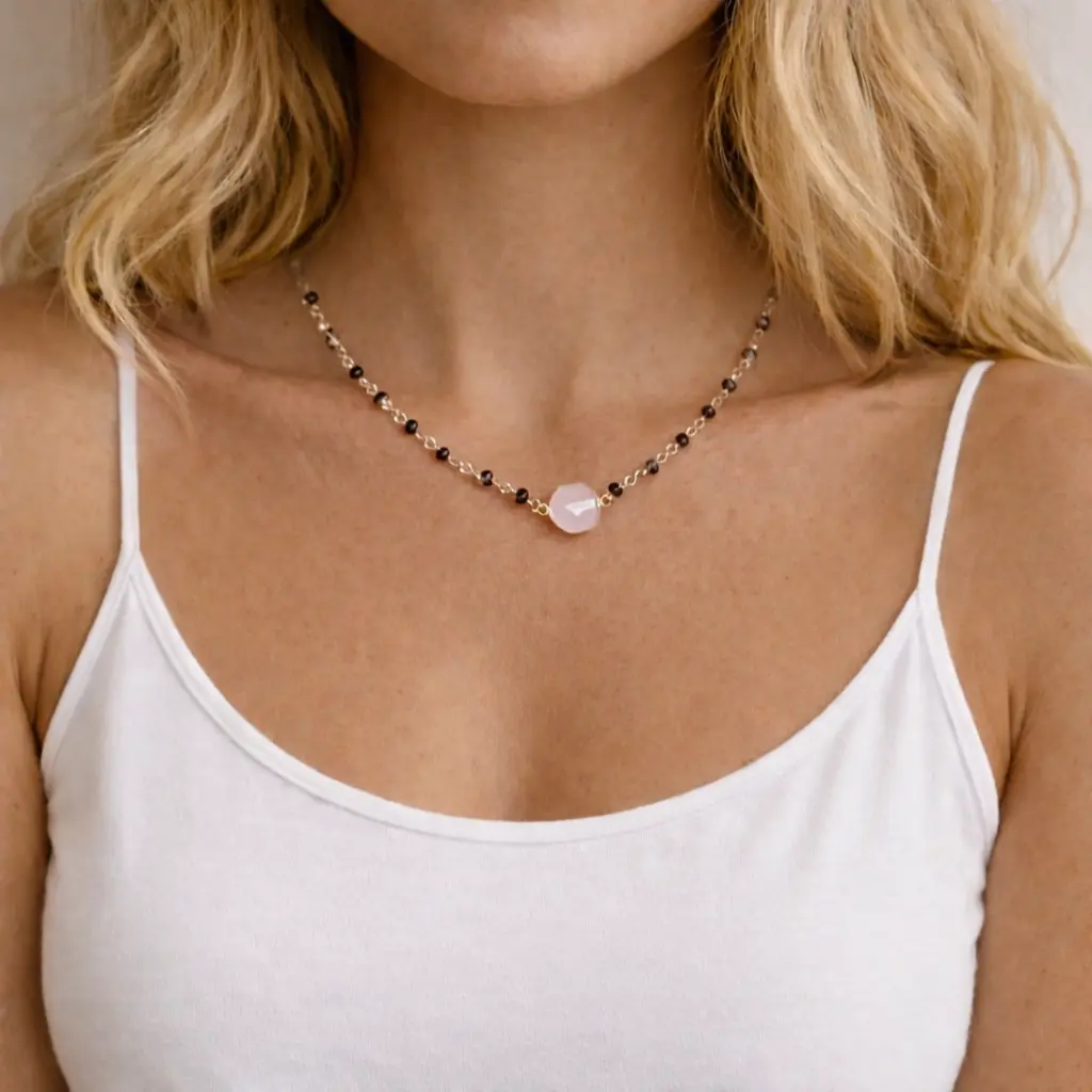 collar corto jade rose