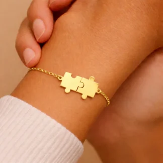pulsera puzzle acero inoxidable dorado