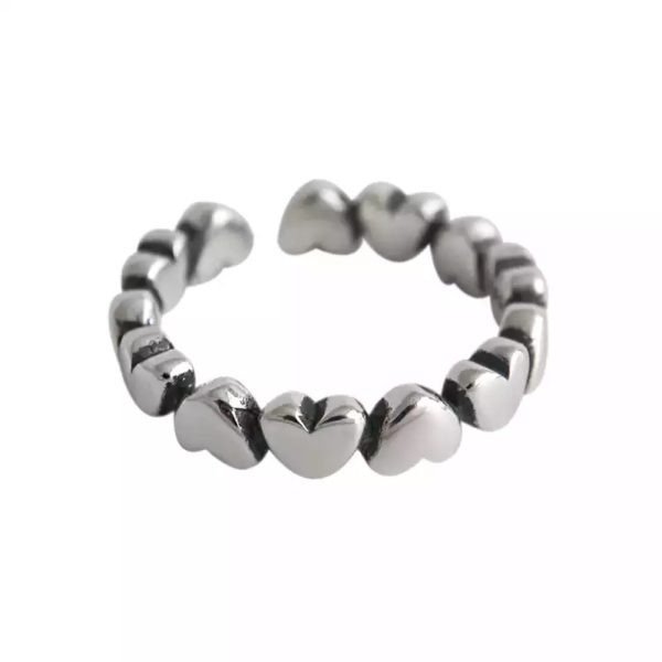 anillo corazones plata 925