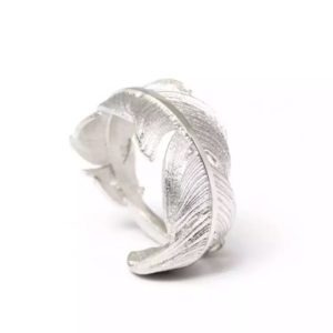 anillo pluma plata regalo mujer