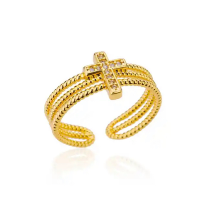 anillo cruz original para mujer