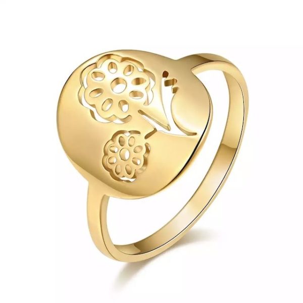 anillo mujer flor