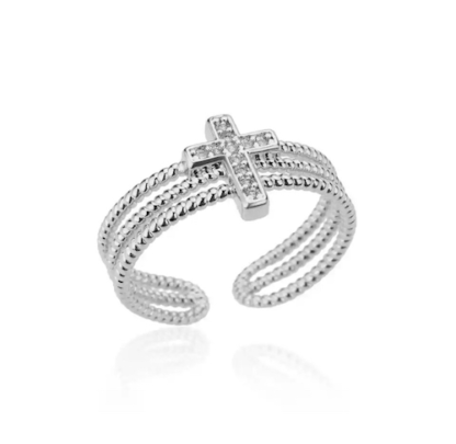 anillo cruz original para mujer