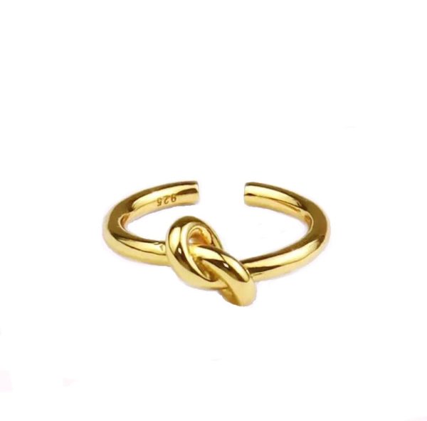 anillo nudo chapado oro
