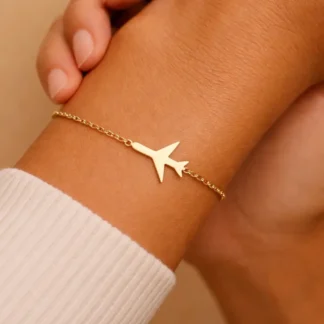 pulsera avion en acero inoxidable para mujer