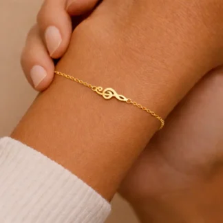 pulsera musica acero inoxidable dorado mujer