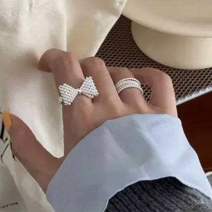 anillo plata lazo