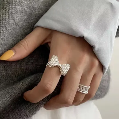 anillo plata lazo