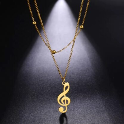 collar colgante musica acero inoxidable