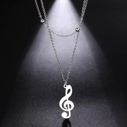 collar colgante musica acero inoxidable