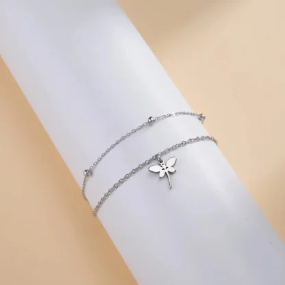 pulsera con libelula en acero inoxidable